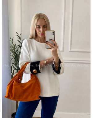 Sveter s gombíkmi na rukávoch smotanový A 46