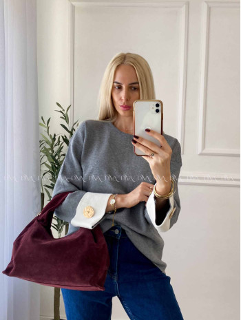 Sveter s gombíkmi na rukávoch sivý A 46