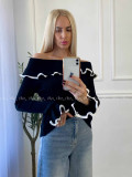 Sveter off shoulders s lemom čierny A 49 Sveter off shoulders s lemom čierny A 49