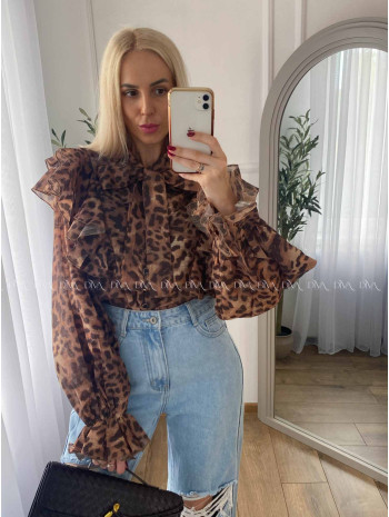 Leopardia blúzka s volánom A 15
