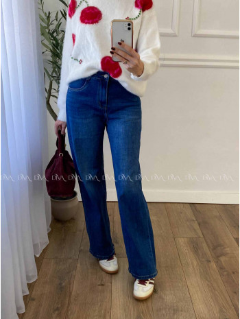 Rifle wide leg tmavo modré A 73