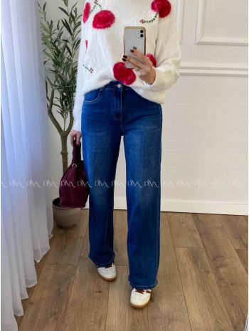 Rifle wide leg tmavo modré A 73