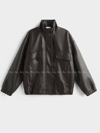 Koženková bombera Leon dark chocolate A 71