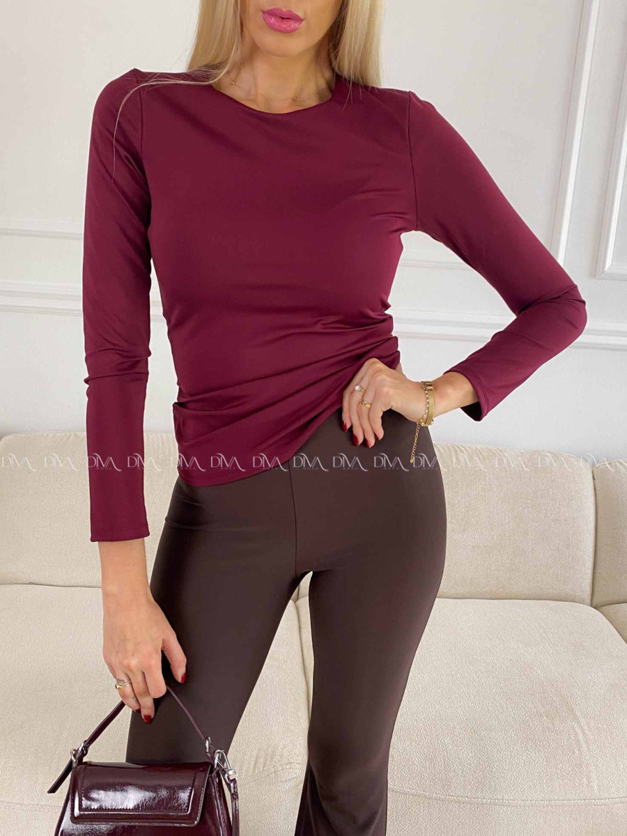 Hladký basic top burgundy A 76