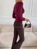 Hladký basic top burgundy A 76