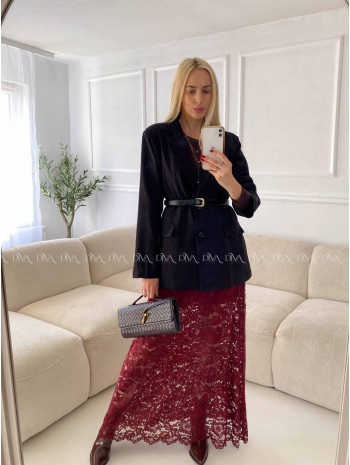 Krajkovaná maxi sukňa Izza Burgundy A 82