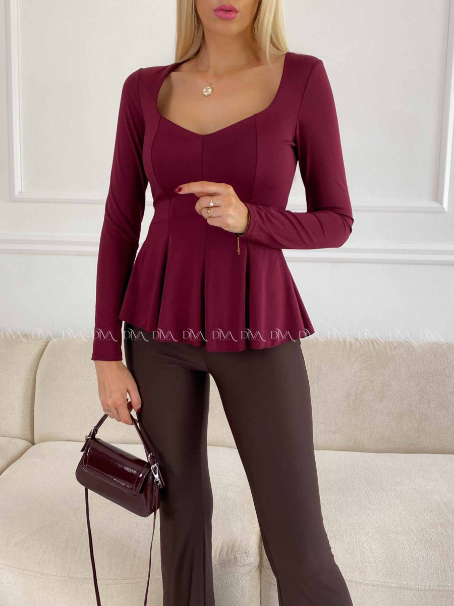 Peplum top burgundy A 78 Peplum top burgundy A 78