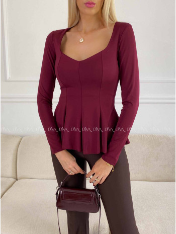 Peplum top burgundy A 78 Peplum top burgundy A 78