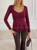 Peplum top burgundy A 78 Peplum top burgundy A 78