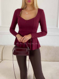 Peplum top burgundy A 78 Peplum top burgundy A 78