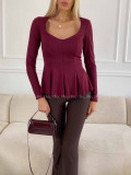 Peplum top burgundy A 78 Peplum top burgundy A 78