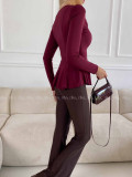 Peplum top burgundy A 78 Peplum top burgundy A 78