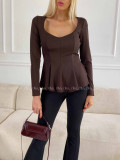 Peplum top čokoládový A 78 Peplum top čokoládový A 78