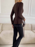 Peplum top čokoládový A 78 Peplum top čokoládový A 78