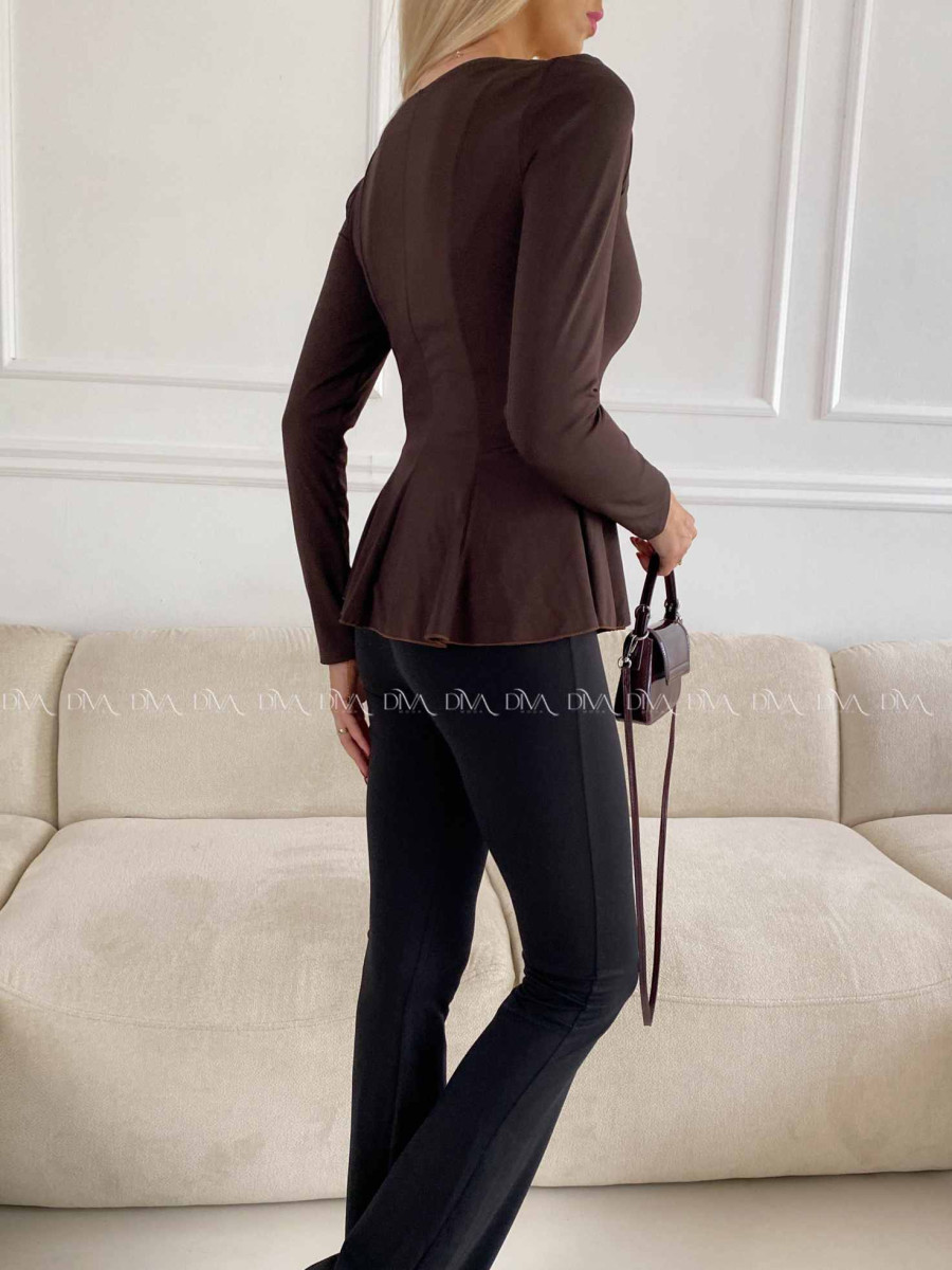 Peplum top čokoládový A 78 Peplum top čokoládový A 78