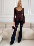Peplum top čokoládový A 78 Peplum top čokoládový A 78
