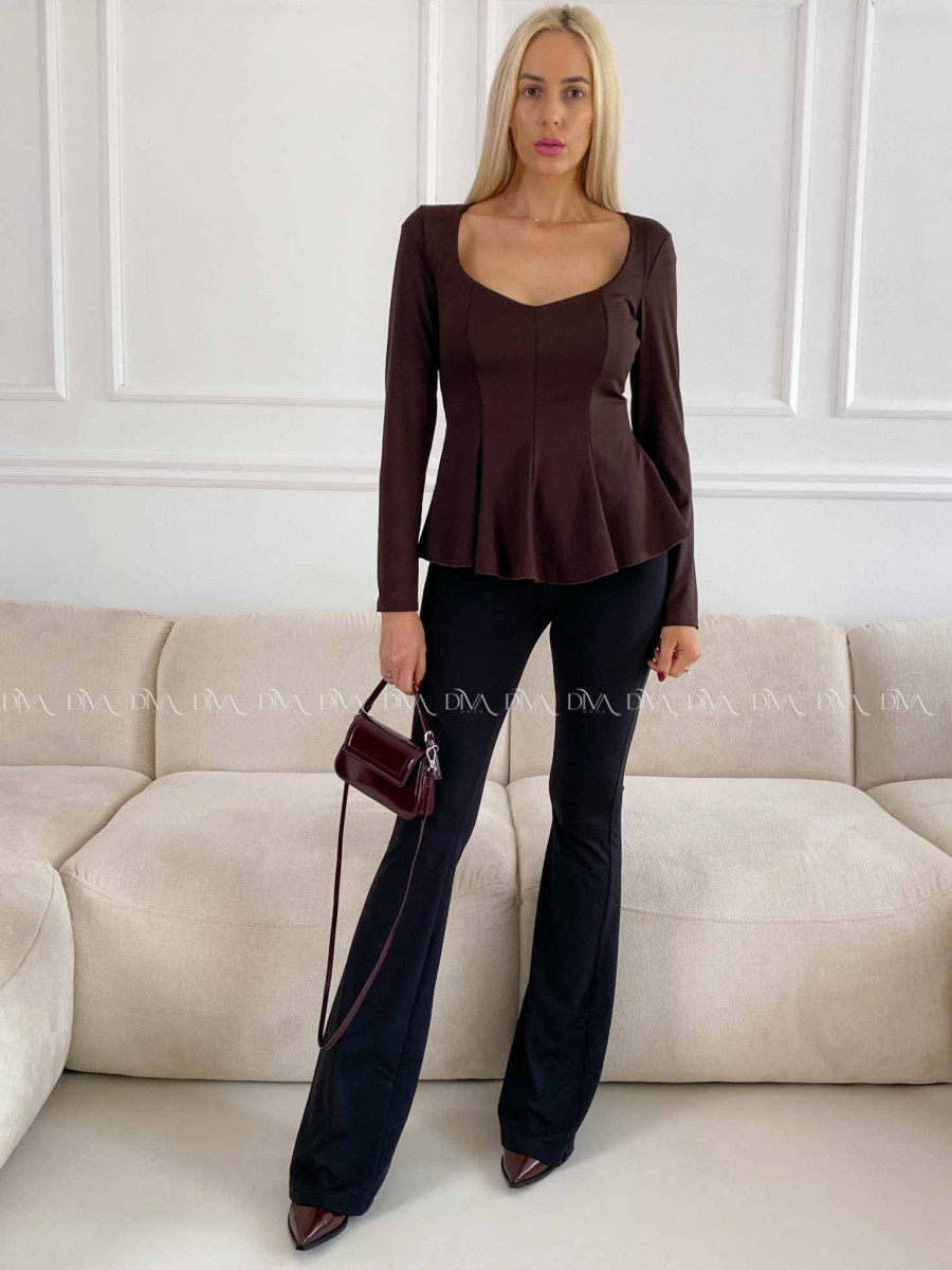 Peplum top čokoládový A 78 Peplum top čokoládový A 78