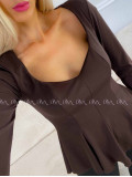 Peplum top čokoládový A 78 Peplum top čokoládový A 78