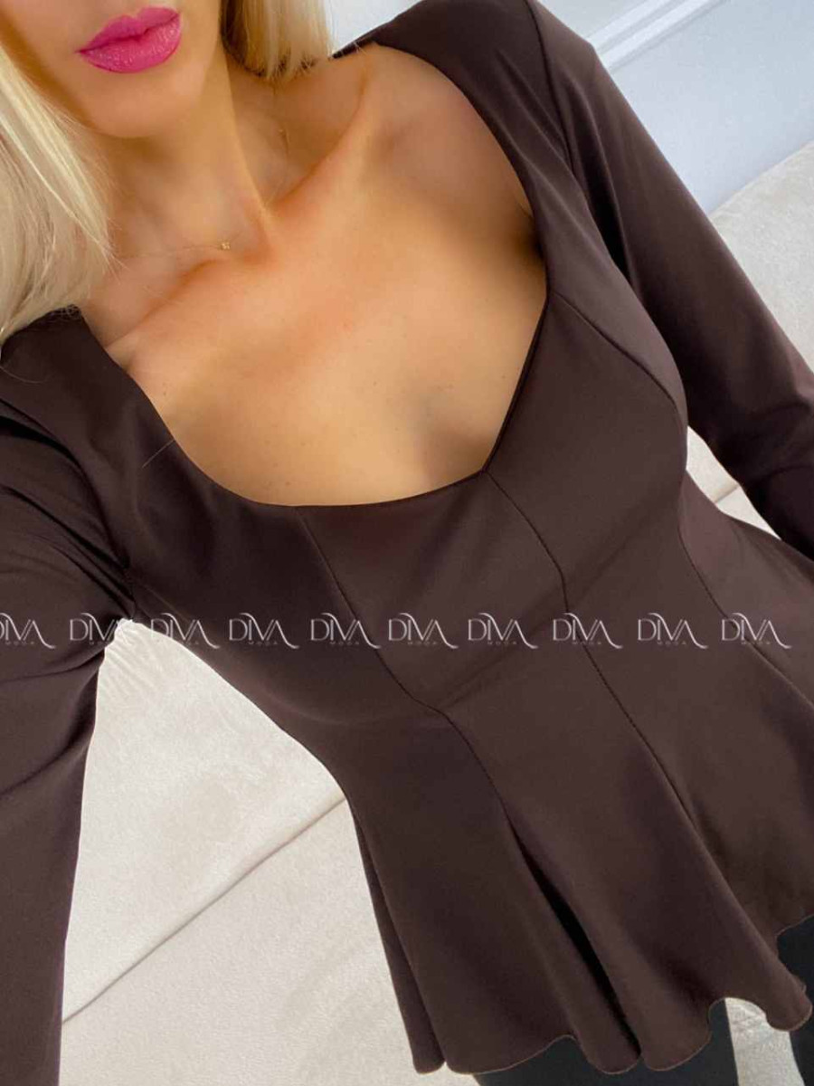Peplum top čokoládový A 78 Peplum top čokoládový A 78