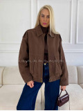 Bunda z brúsenej koženky hnedá Elis A 94