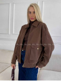 Bunda z brúsenej koženky hnedá Elis A 94