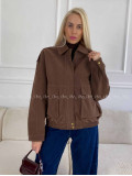 Bunda z brúsenej koženky hnedá Elis A 94