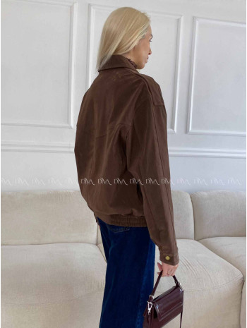 Bunda z brúsenej koženky hnedá Elis A 94