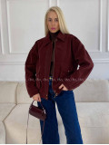 Bunda z brúsenej koženky vínová Elis A 94