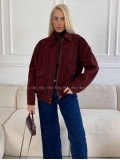 Bunda z brúsenej koženky vínová Elis A 94