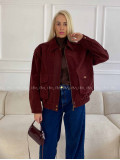 Bunda z brúsenej koženky vínová Elis A 94