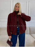 Bunda z brúsenej koženky vínová Elis A 94