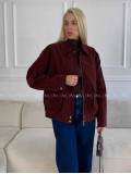 Bunda z brúsenej koženky vínová Elis A 94