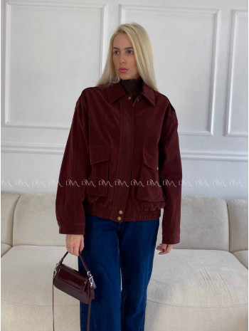 Bunda z brúsenej koženky vínová Elis A 94