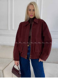 Bunda z brúsenej koženky vínová Elis A 94