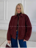 Bunda z brúsenej koženky vínová Elis A 94