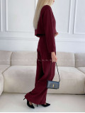 Komplet nohavice + crop sako burgundy A 112 Komplet nohavice + crop sako burgundy A 112