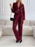 Komplet nohavice + crop sako burgundy A 112 Komplet nohavice + crop sako burgundy A 112