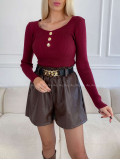 Úpletové body s gombíkmi burgundy A 117 Úpletové body s gombíkmi burgundy A 117