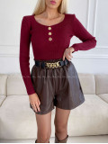 Úpletové body s gombíkmi burgundy A 117 Úpletové body s gombíkmi burgundy A 117