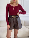 Úpletové body s gombíkmi burgundy A 117 Úpletové body s gombíkmi burgundy A 117