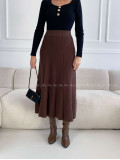 Úpletová A -sukňa so štruktúrou čokoládová A 34