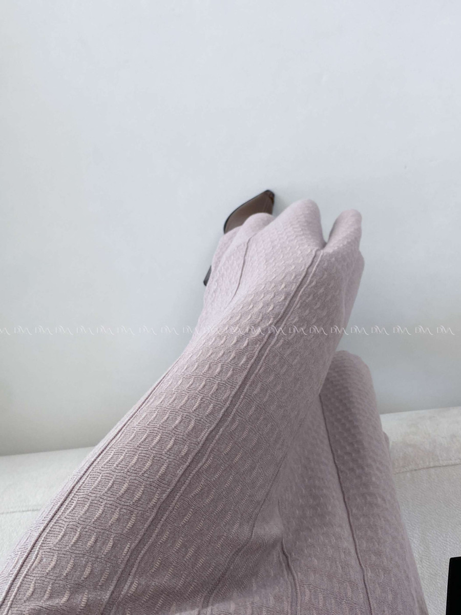 Úpletová A -sukňa so štruktúrou béžovo-ružová A 34