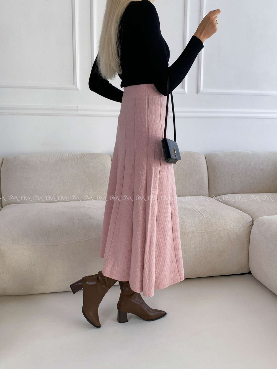 Úpletová A -sukňa so štruktúrou staroružová A 34