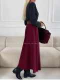 Kombinované maxi šaty s opaskom burgundy A 128 Kombinované maxi šaty s opaskom burgundy A 128