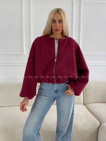 Bombera v puf strihu burgundy A 136