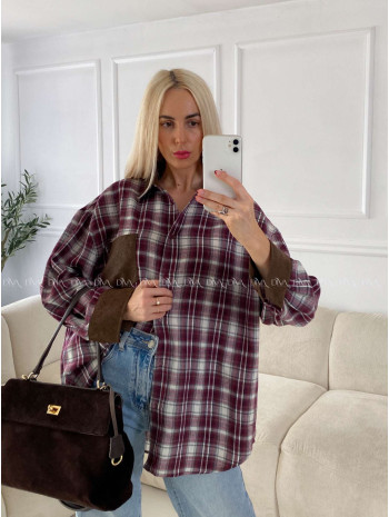 Karovana košeľa s eko koženkou B 45