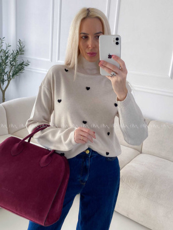 Rolák s 3D srdiečkami béžový A 143