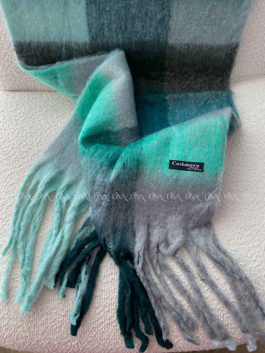 Maxi kockovaný kašmírový šál P 105