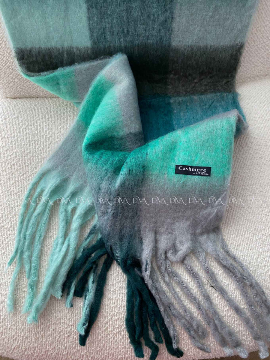 Maxi kockovaný kašmírový šál P 105