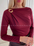 Body s riasením a zlatou sponou burgundy A 169 Body s riasením a zlatou sponou burgundy A 169